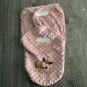 Cribmates Baby Blanket  Pink  with Deer Embroidery 0+ Months